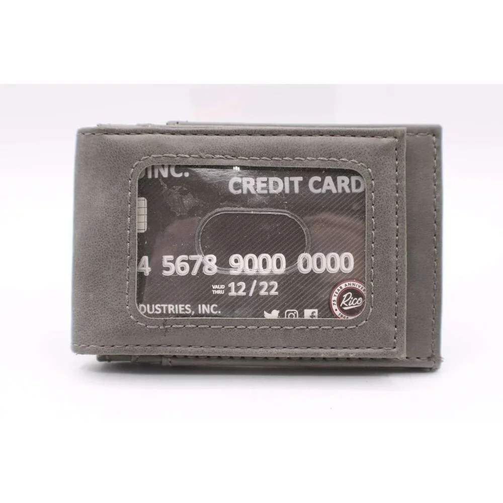 Auburn University Tigers Front Pocket Wallet Bi Fold Faux Leather Gray Black New